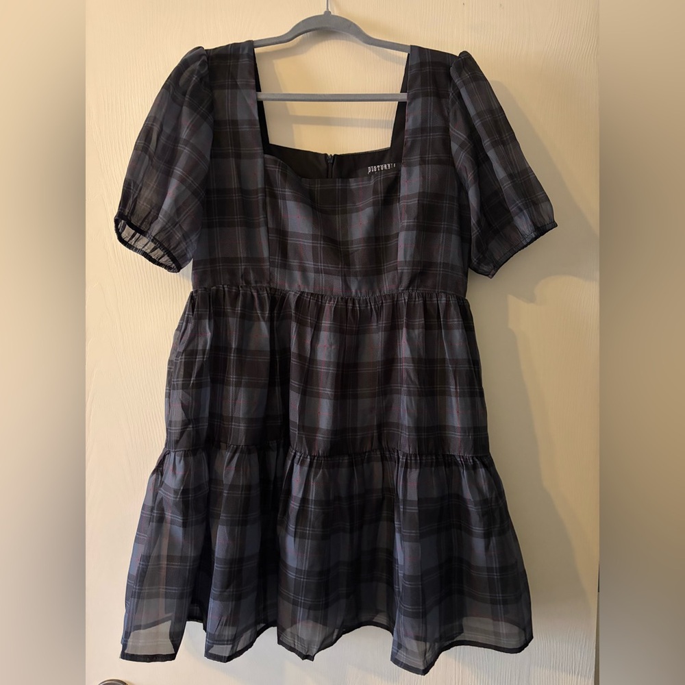 Disturbia plaid babydoll dress